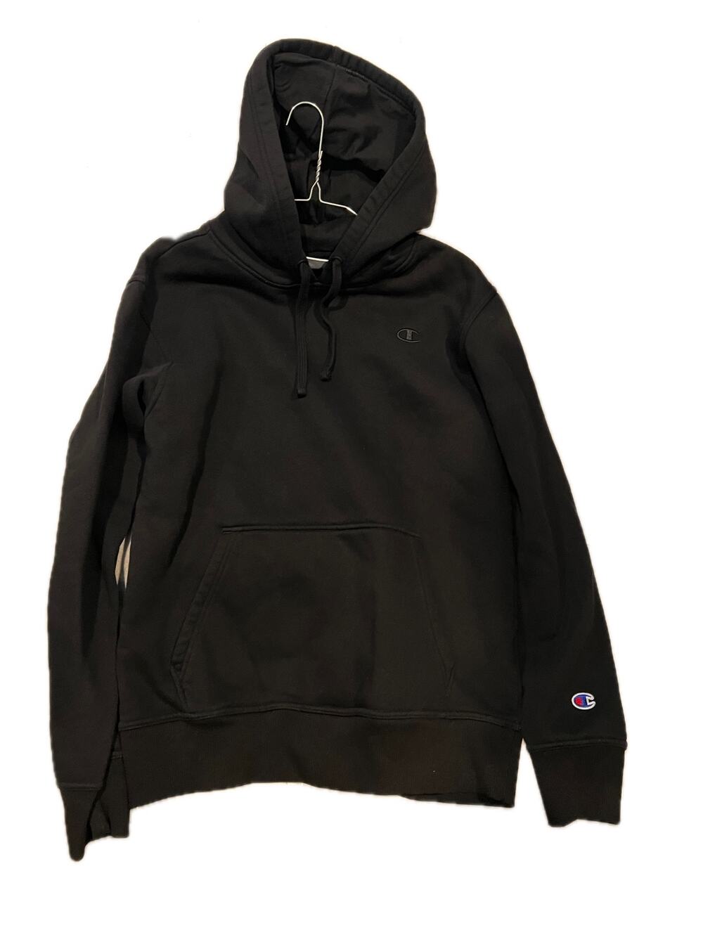 Champion Black Pullover Hoodie Mens Med